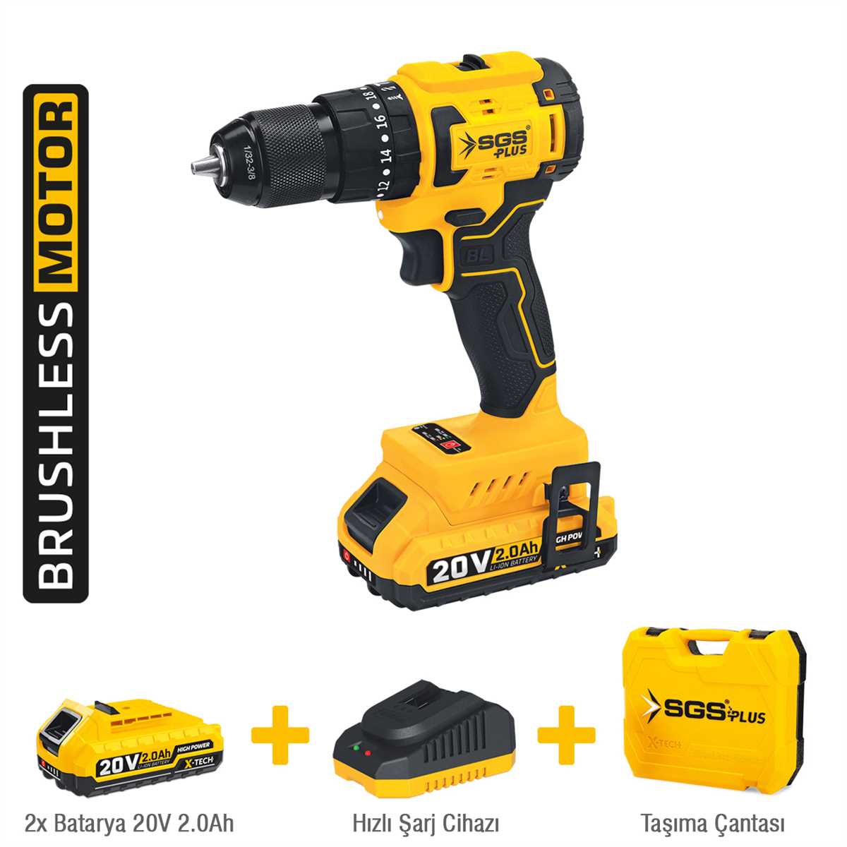SGS Akülü Darbeli Matkap Seti 20 Volt (10/Koli)✓